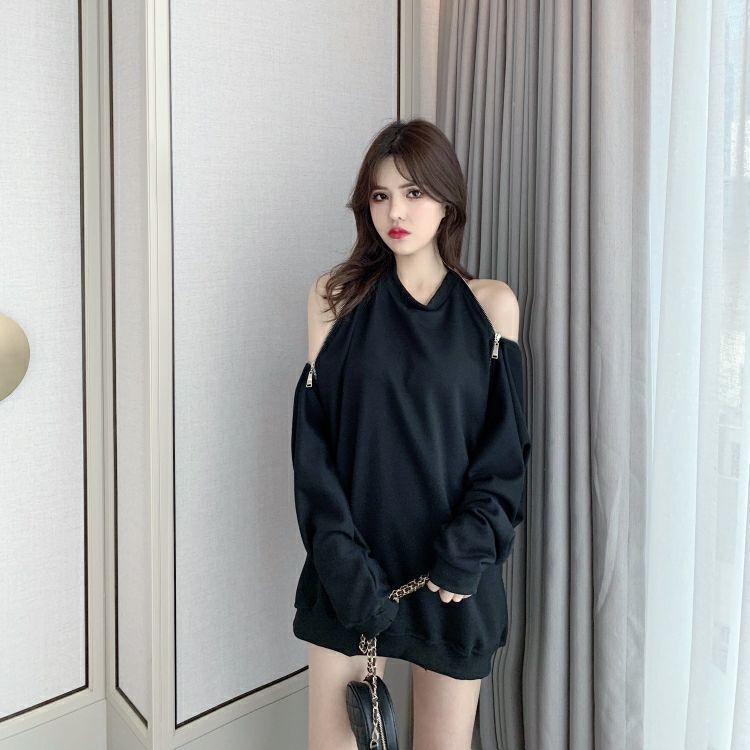 Áo sweater cổ tròn tay dài có khóa kéo thời trang Hàn Quốc | BigBuy360 - bigbuy360.vn