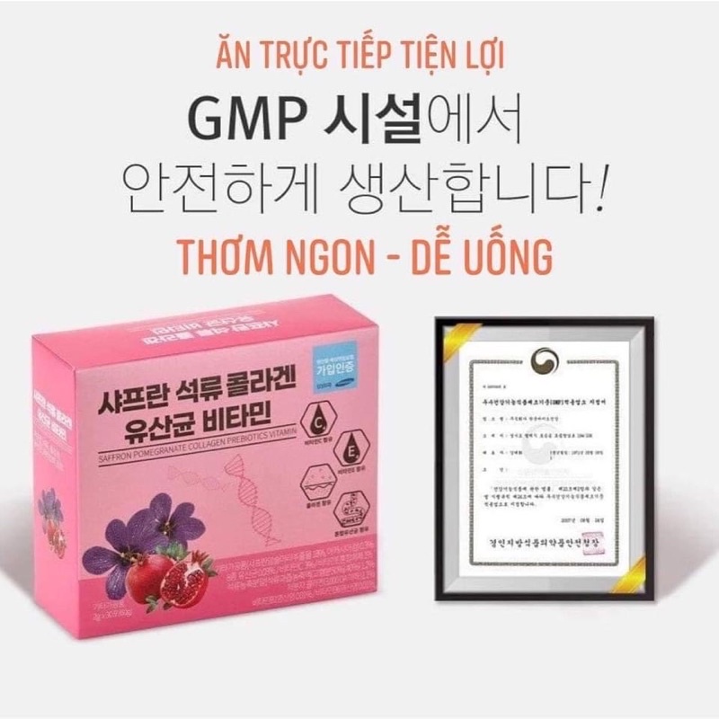 Bột collagen lựu đỏ nhuỵ nghệ tây
