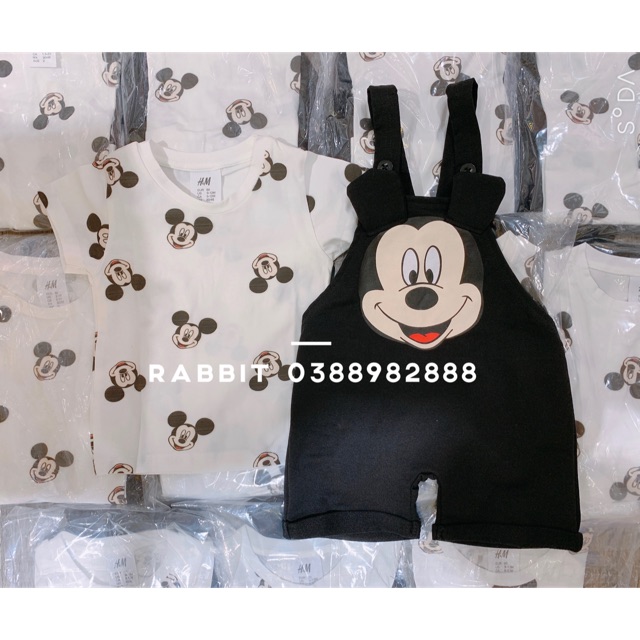 Set áo kèm yếm Mickey HM