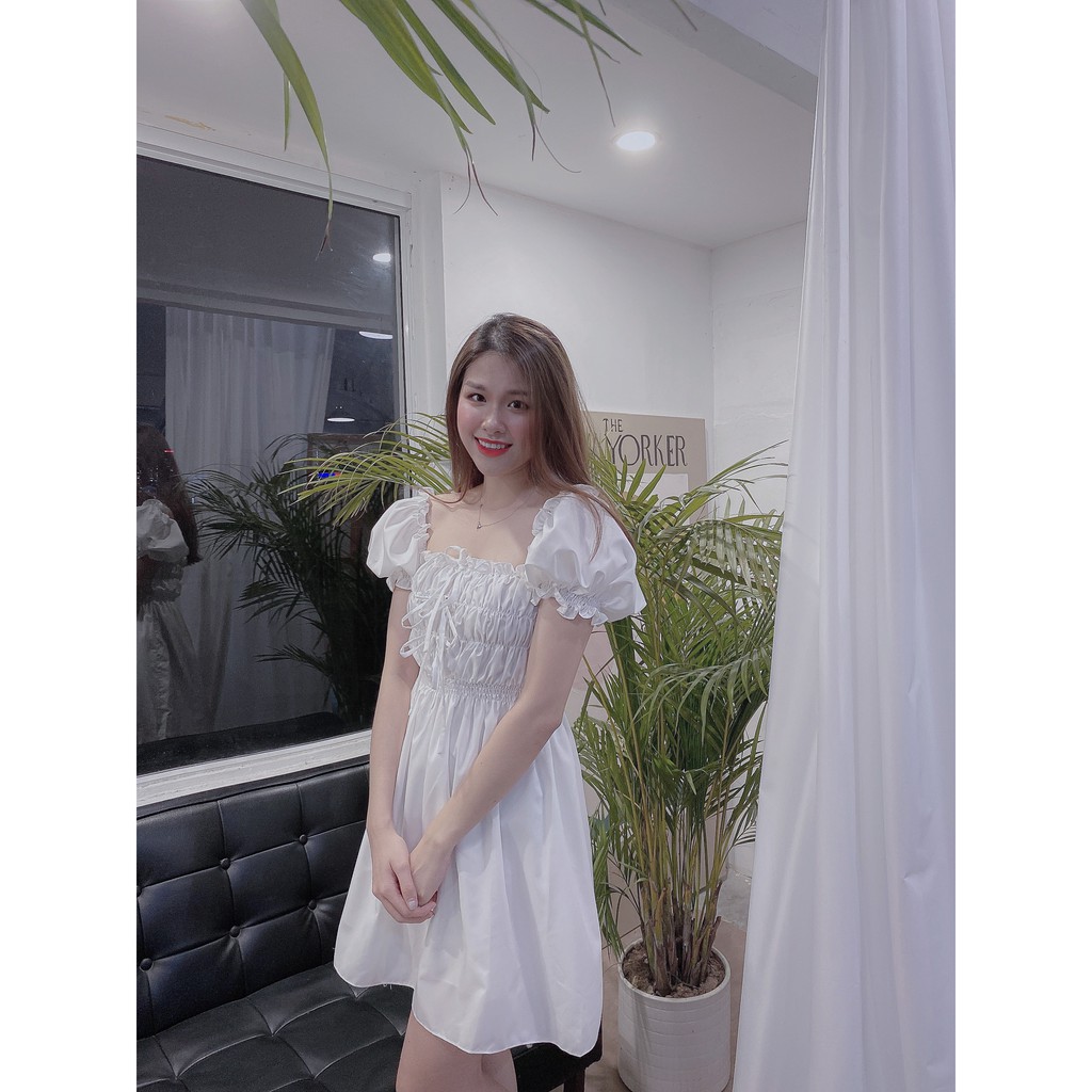 Đầm nữ xinh ❤️ FREESHIP  ❤️ / Váy dáng xòe chun ngực và tay bồng tiểu thư  - Kamyy Shop | BigBuy360 - bigbuy360.vn