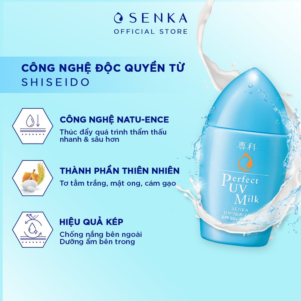 [CHÍNH HÃNG] Kem chống nắng dạng sữa Senka Perfect UV Milk 40ml Nhật Bản