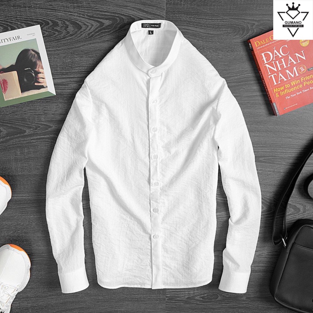Áo sơ mi nam dài tay vải đũi thoáng mát mềm mịn mặc mùa hè thoải mái