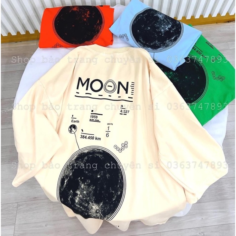 [ Rẻ vô địch ] Áo thun cotton tay lỡ dáng rộng - Moon