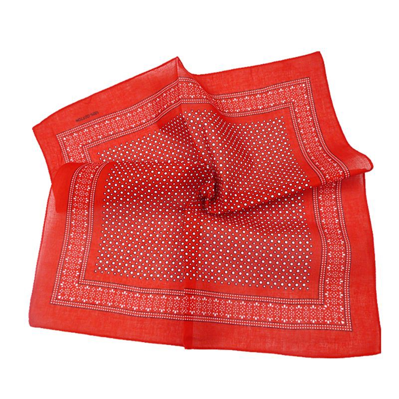 Khăn Cotton Vuông 50x50cm In Họa Tiết Chấm Bi Phong Cách Bohemian Cổ Điển