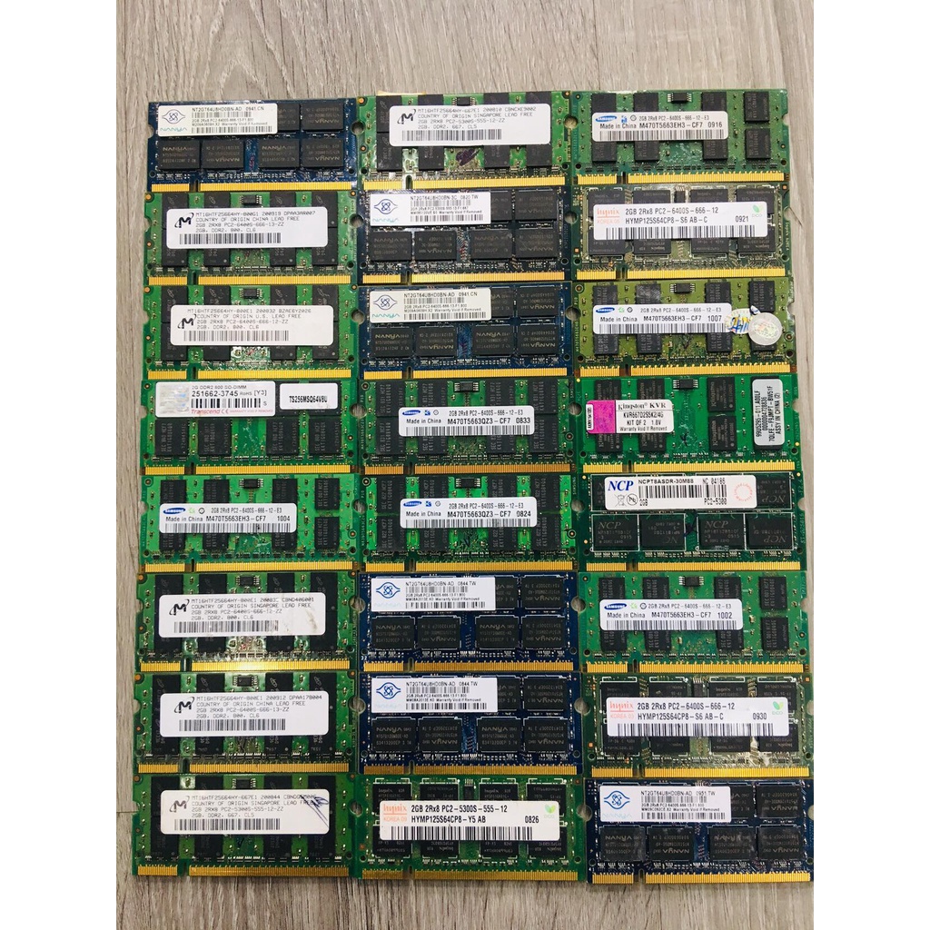 RAM LAPTOP DDR2 2GB BUSS 667 800 cũ tháo máy Chính Hãng SAMSUNG, SKHYNIX, KINGMAX , MICRON, KINGSTON