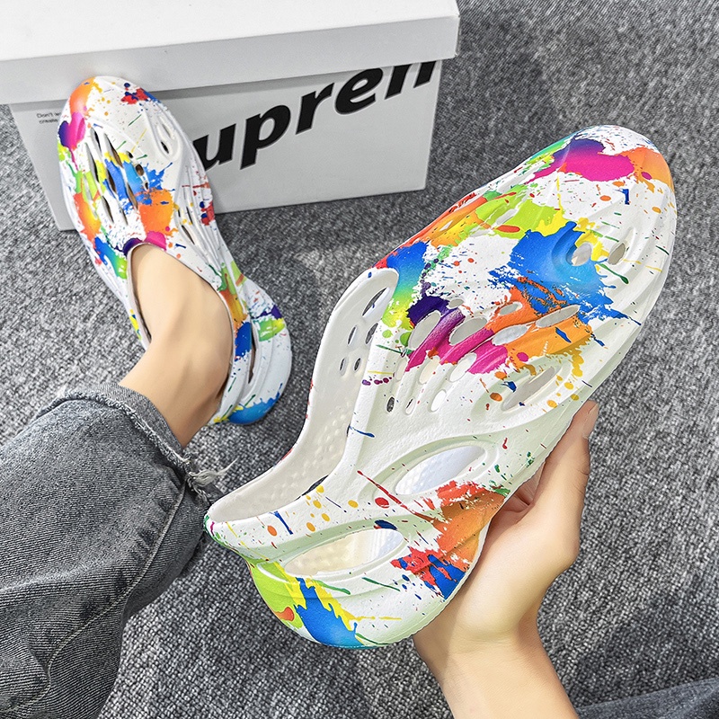 Giày Sandal Nhựa EVA Chống Thấm Nước Họa Tiết Rằn Ri Thời Trang Mùa Hè Cho Nam