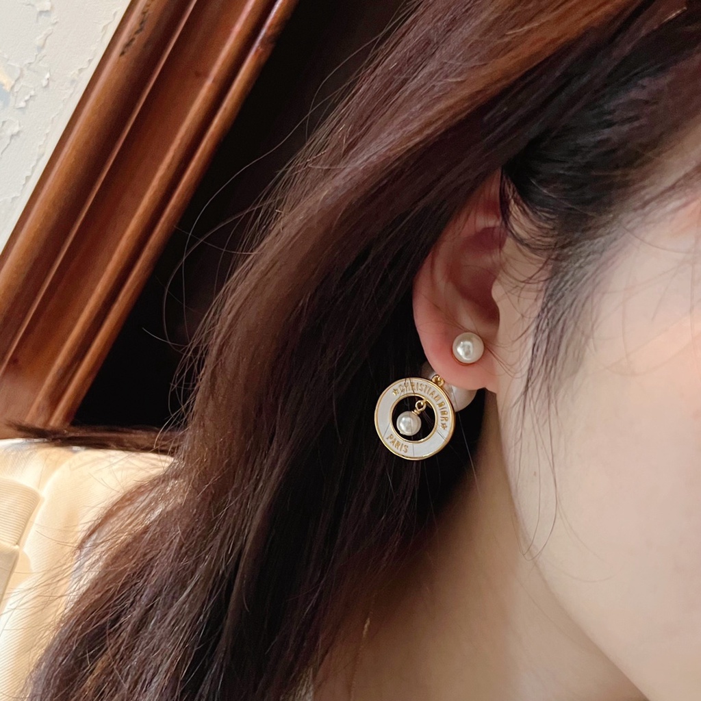 Bông tai đính ngọc trai Dior dành cho nữ men Hoa tai