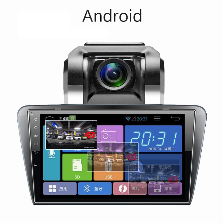 Bộ 2 camera hành trình trước và sau dùng cho màn hình Android Full HD 1080 DC-U5 - Bảo Hành 12 Tháng