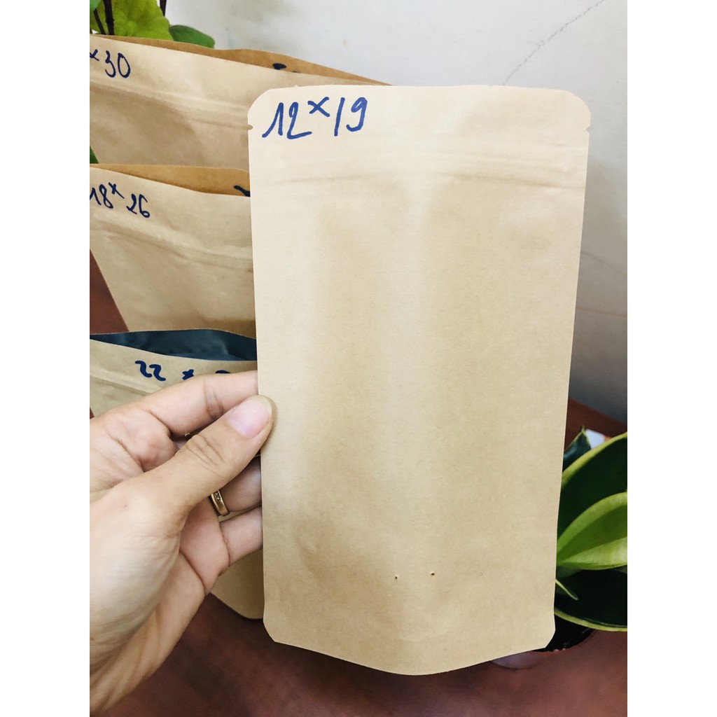 [1kg/size] túi zipper giấy kraft không cửa sổ, đựng trà, cafe