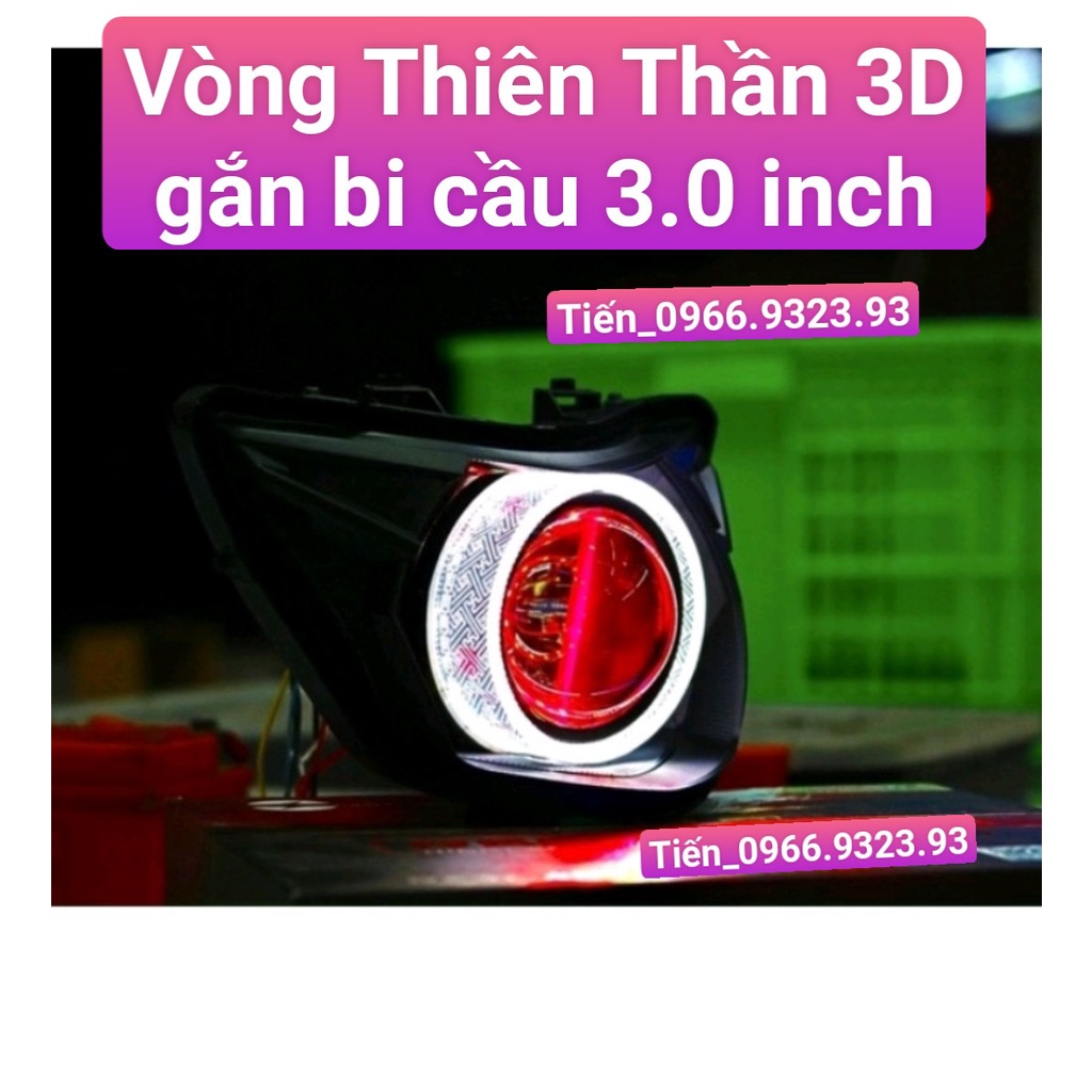 Vòng Thiên Thần 3D Khắc Hoạt Tiết Trang Trí gắn Bi 3.0 inch