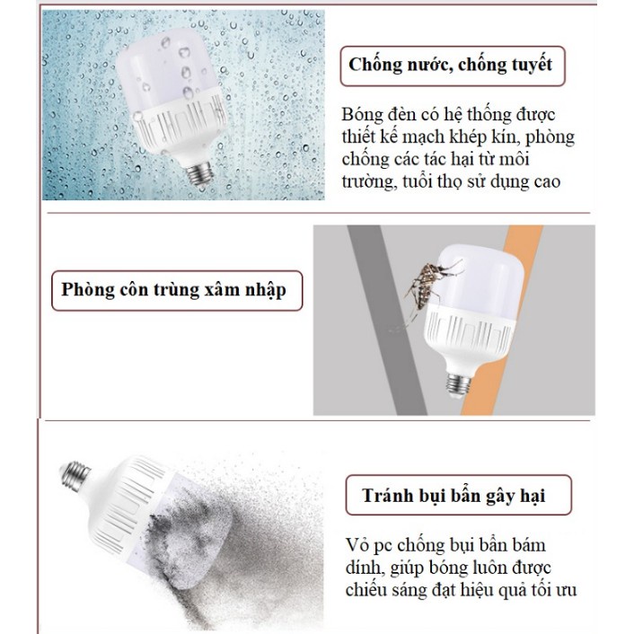 Bộ 5 bóng đèn led trụ 35w kín nước siêu sáng siêu bền