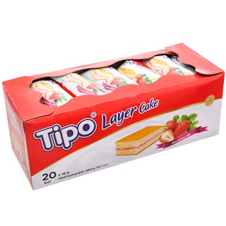 Bánh bông lan tầng Tipo hộp 360g (2 vị cốm/dâu) - Bánh Tipo Layer Cake