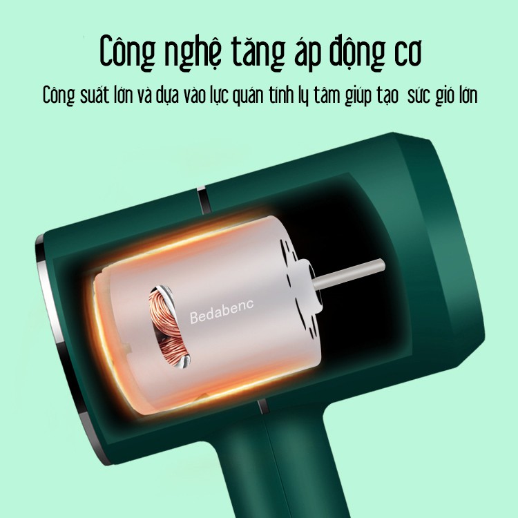Máy Sấy Tóc Mini Ion Công Suất Lớn 2000W Tặng kèm Đầu Sấy Mỏ Vịt