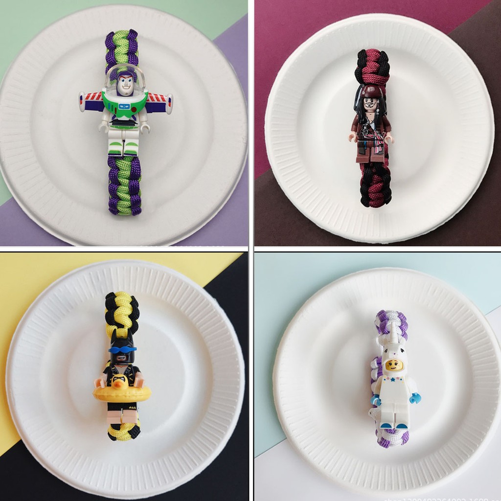 Vòng tay Paracord Minifigure Buzz Lightyear, venom, batman, các nhân vật hoạt hình dễ thương
