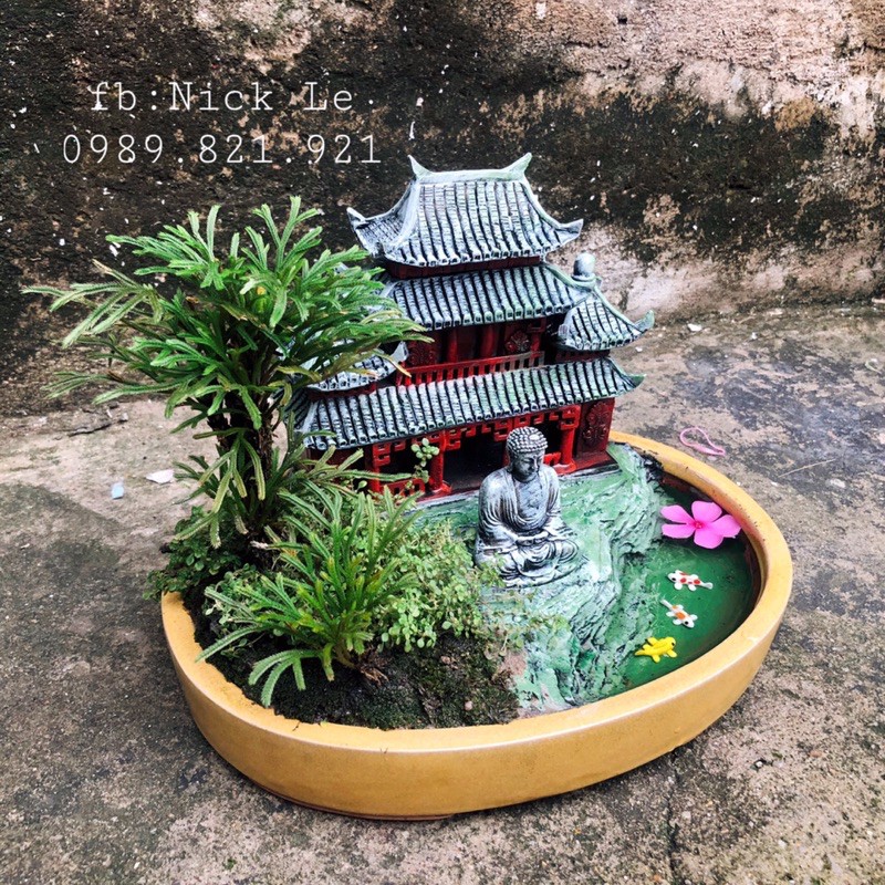 Tượng phật mini giả cổ phối tiểu cảnh, thuỷ sinh, non bộ, bonsai (6x4,5cm)