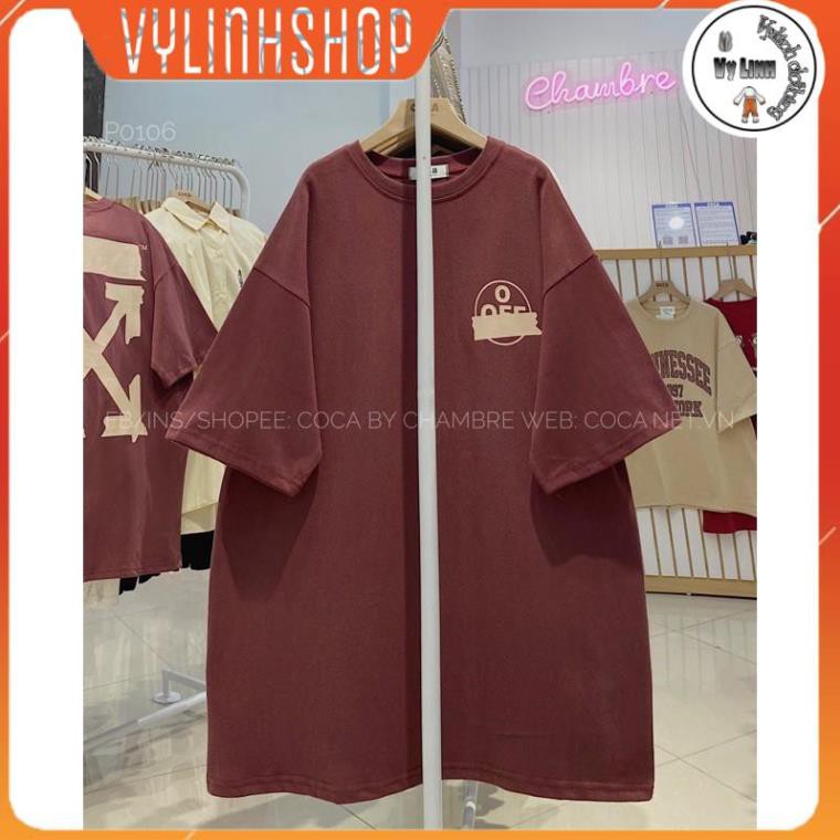 Áo thun unisex ⚡VYLINHSHOP ⚡ Áo phông O OFF form rộng vải cotton dày màu đen trắng đỏ đô