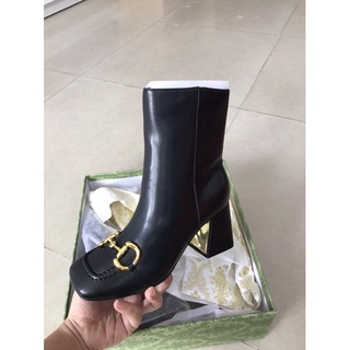 boot mũi xích gc gót vuông cao cổ