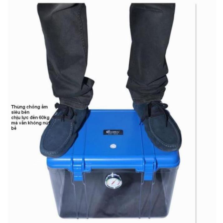 Thùng hộp chống ẩm Eirmai R10 tích hợp ẩm kế và máy hút ẩm🎁Tặng hộp đựng pin