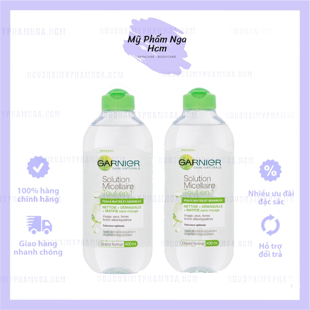 Tẩy trang Garnier Micellar Cleansing nắp xanh lá