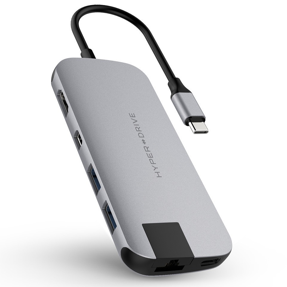 T-  Cổng chuyển HyperDrive Slim 8-in-1 USB-C HUB cho Macbook & Devices -  Hàng Chính Hãng