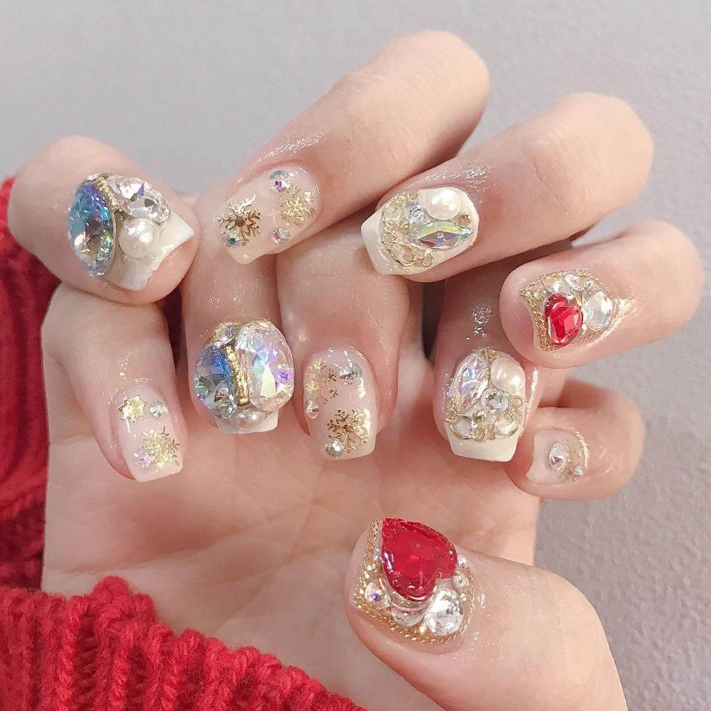 Đá trang trí móng tay, đá chân lưới đính móng Thiên Di Nail