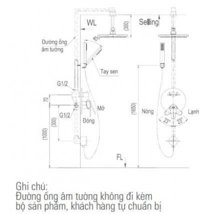 Vòi Sen Tắm Inax Âm Tường Nóng Lạnh BFV-71SEC, bảo hành chính hãng 02 năm