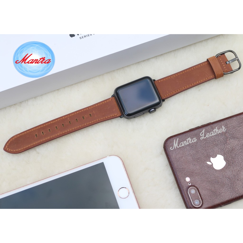 Dây Da Bò Paris Leather dành cho Apple Watch Size 38mm / 40mm / 42mm / 44mm