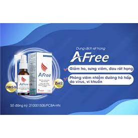 Xịt họng keo ong AFREE, giúp giảm ho, sưng v.iêm, đau rát họng, nhiệt miệng; giảm v.iêm đường hô hấp