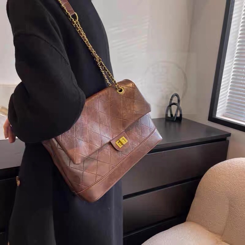 Túi da Pu ô trám công sở đeo vai đeo chéo siêu sang (hình thật)