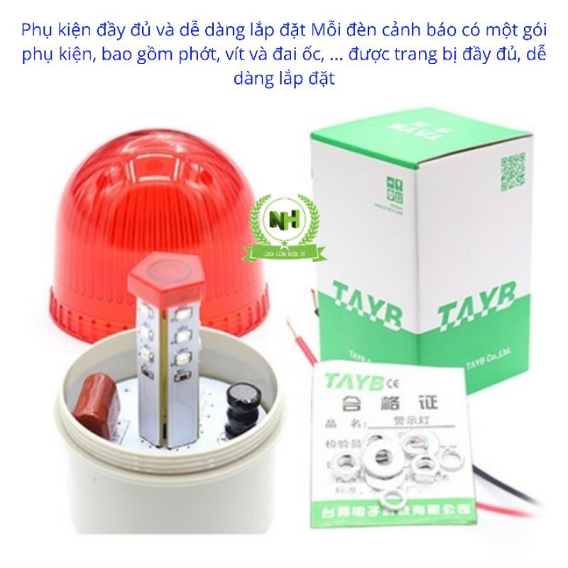 ĐÈN XOAY CẢNH BÁO (LED) CÓ CÒI VÀ KHÔNG CÒI TB- 72D/DJ 24V-220V