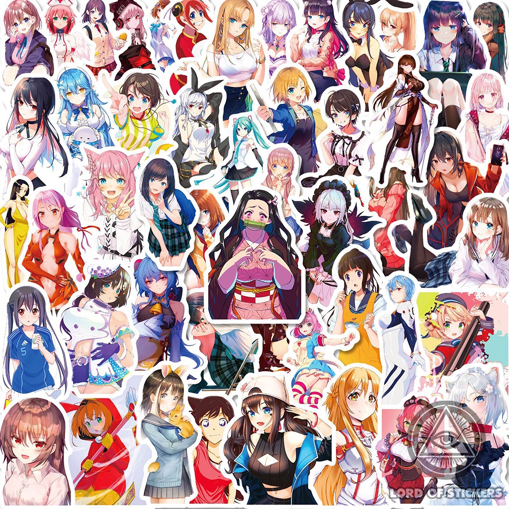 Set 50 Nhãn Dán Cute Anime Girl Waifu Sticker Manga Hình Cô Gái Dễ Thương  Trang Trí Mũ Nón, Sổ, Điện Thoại, Laptop, Vali | Shopee Việt Nam
