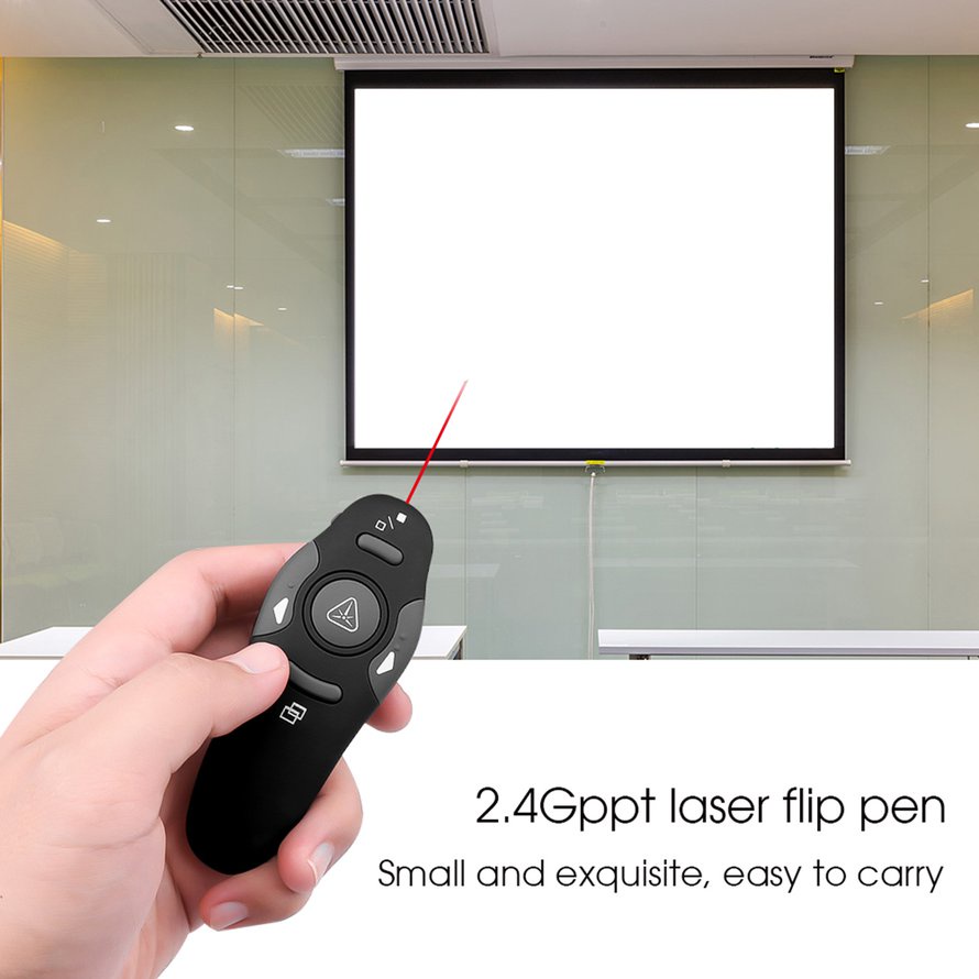 RF 2.4GHz USB Wireless Presenter Con trỏ Laser PPT Điều khiển từ xa