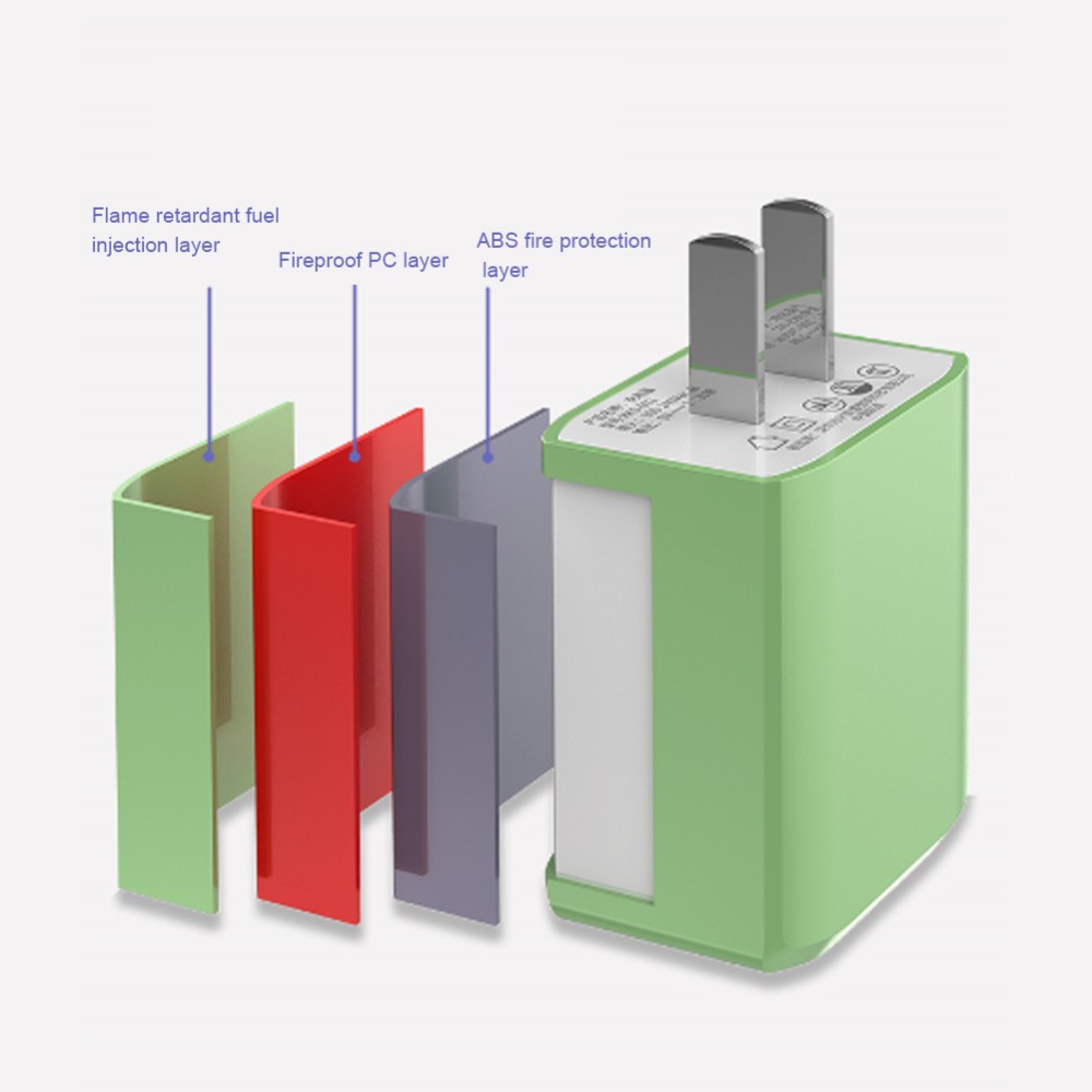 Củ sạc nhanh cổng kép USB đạt chứng nhận 2A nhiều màu thích hợp cho Apple Android
