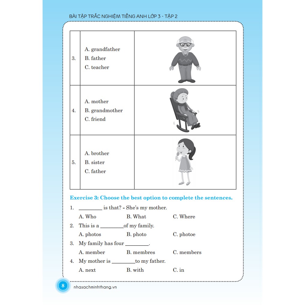 Sách - The Langmaster - Bài Tập Trắc Nghiệm Tiếng Anh Lớp 3 Tập 2 (Có Đáp Án)