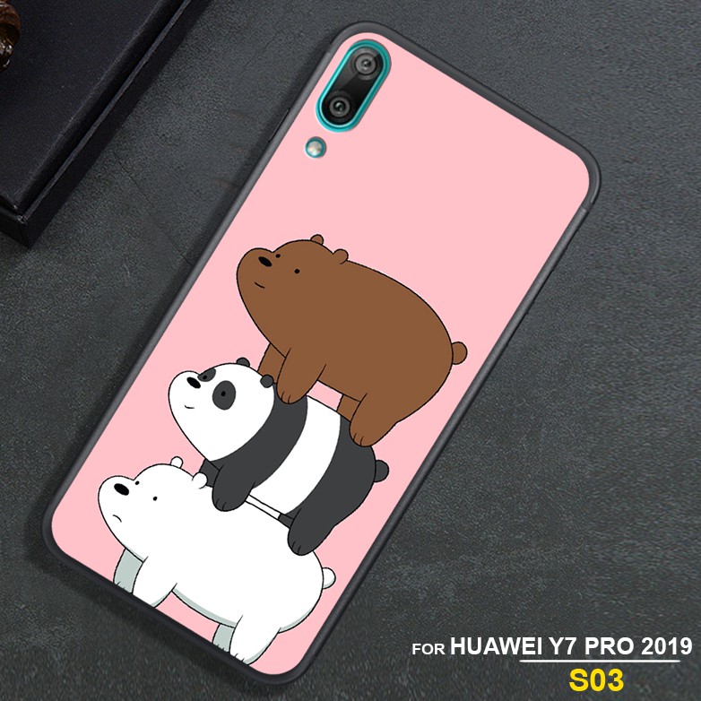 ỐP LƯNG HUAWEI Y7 PRO 2018- HUAWEI Y7 PRO 2019 - VIVO Y91C - VIVO Y93 IN HÌNH GẤU WE BARE BEARS CUTE GIÁ RẺ NHẤT