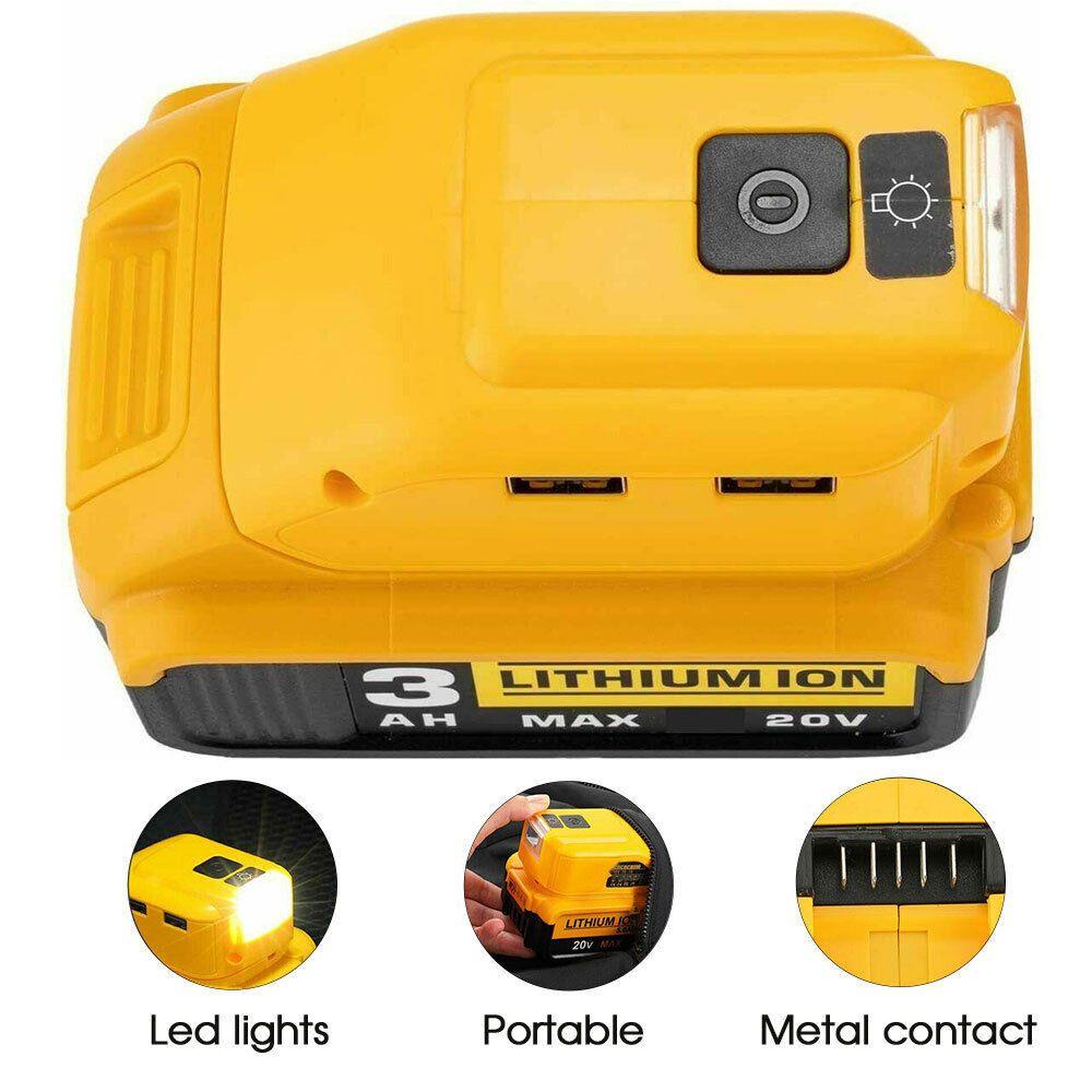 MYRONGVN Bộ Chuyển Đổi Pin Li-ion Di Động Với Đèn LED Sạc USB Cho Pin Li-ion 18V-20V