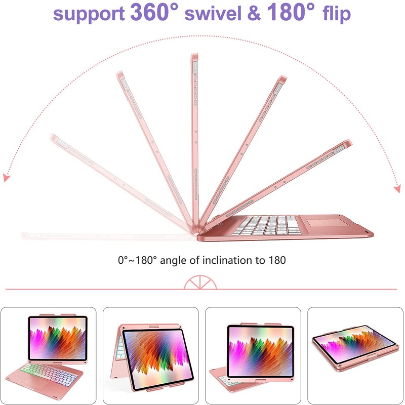 Bao Da Máy Tính Bảng Tích Hợp Bàn Phím bluetooth Không Dây Cho ipad pro 12.9 3th 4th gen 5th generation 2018 2020 2021 Vỏ