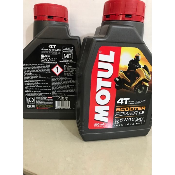 [Mã LIFEAUMAY giảm 10% tối đa 30k đơn 150k] Motul Scooter Power LE 5W40 800ml - Nhớt cao cấp FULL TỔNG HỢP cho xe TAY GA