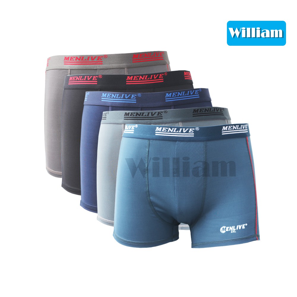 [FREESHIP_50K] Quần lót boxer nam, sịp đùi Menlive thun lạnh chất mát William - WS74