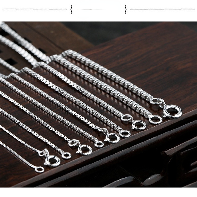 925 Bạc Chuỗi dài Cặp đôi Vòng cổ Chuỗi hộp 2.0mm Phụ nữ Trang sức Nam, Chiều dài khác nhau Món quà trang sức Unisex
