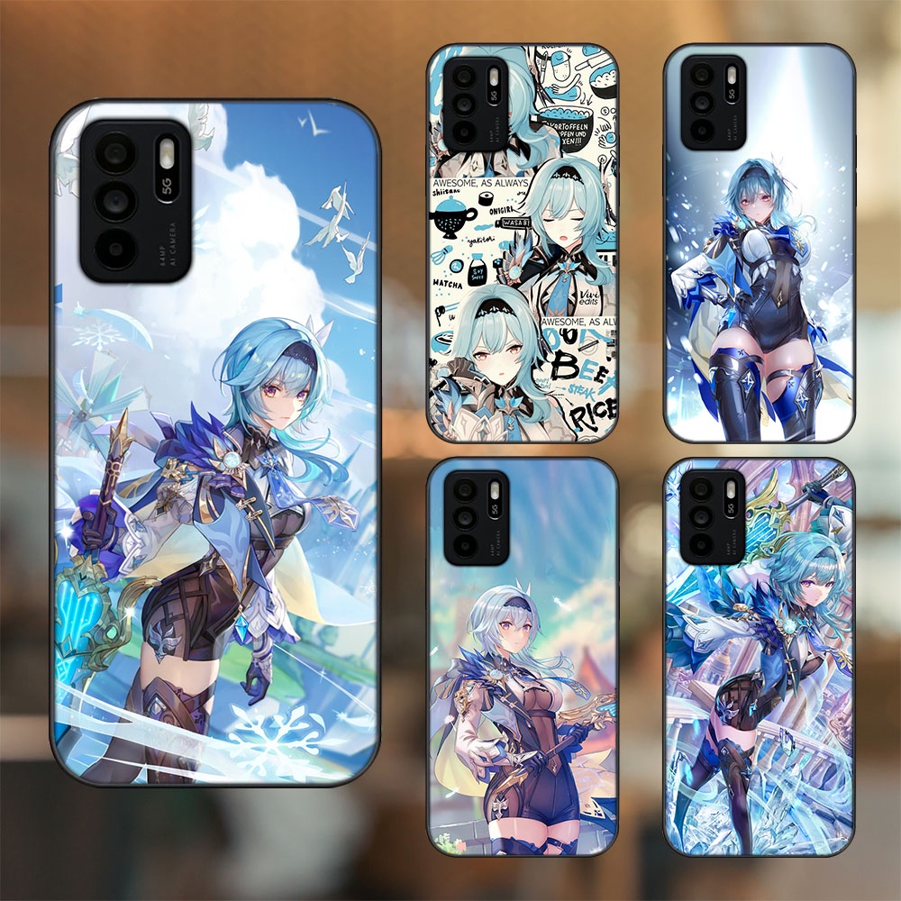 Ốp lưng Oppo Reno 6Z 5G viền đen in hình Eula Genshin Impact