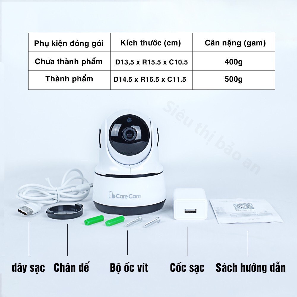 [LOẠI1]Camera Wifi không dây CareCam PAF200 1080P Xoay 360 độ, đàm thoại 2 chiều, Mẫu mới 2021 | BigBuy360 - bigbuy360.vn
