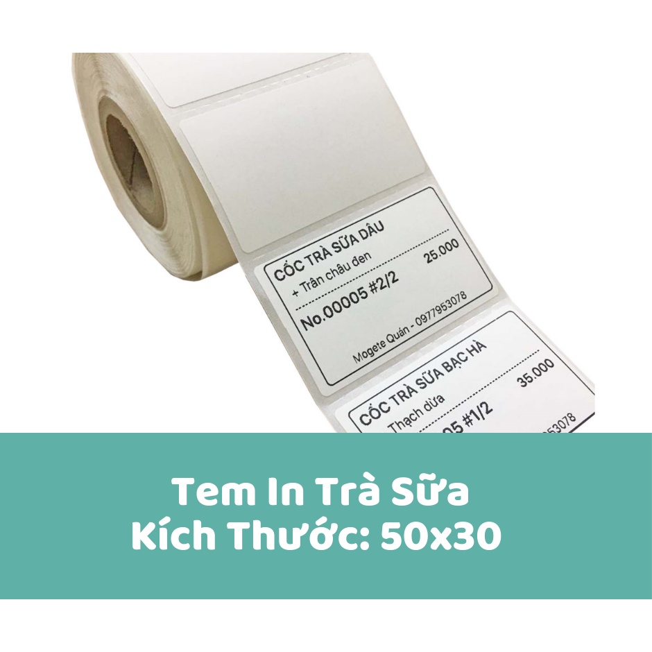 Tem Dán Ly -Tem In Trà Sữa 50x30, 40x30