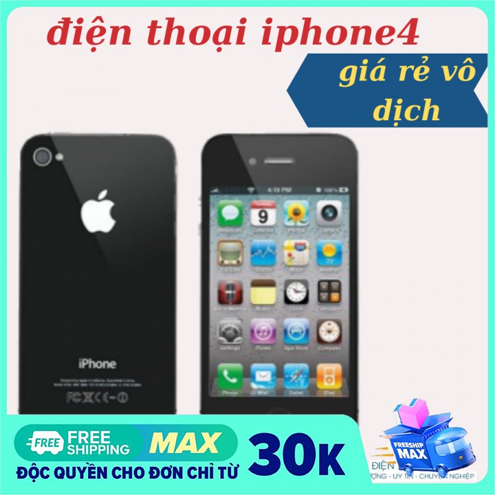 [Mã 2611DIENTU500K hoàn 7% đơn 300K] [ GIÁ SỐC]Điện thoại iphoe 4 cũ mới 99% 8g/16g