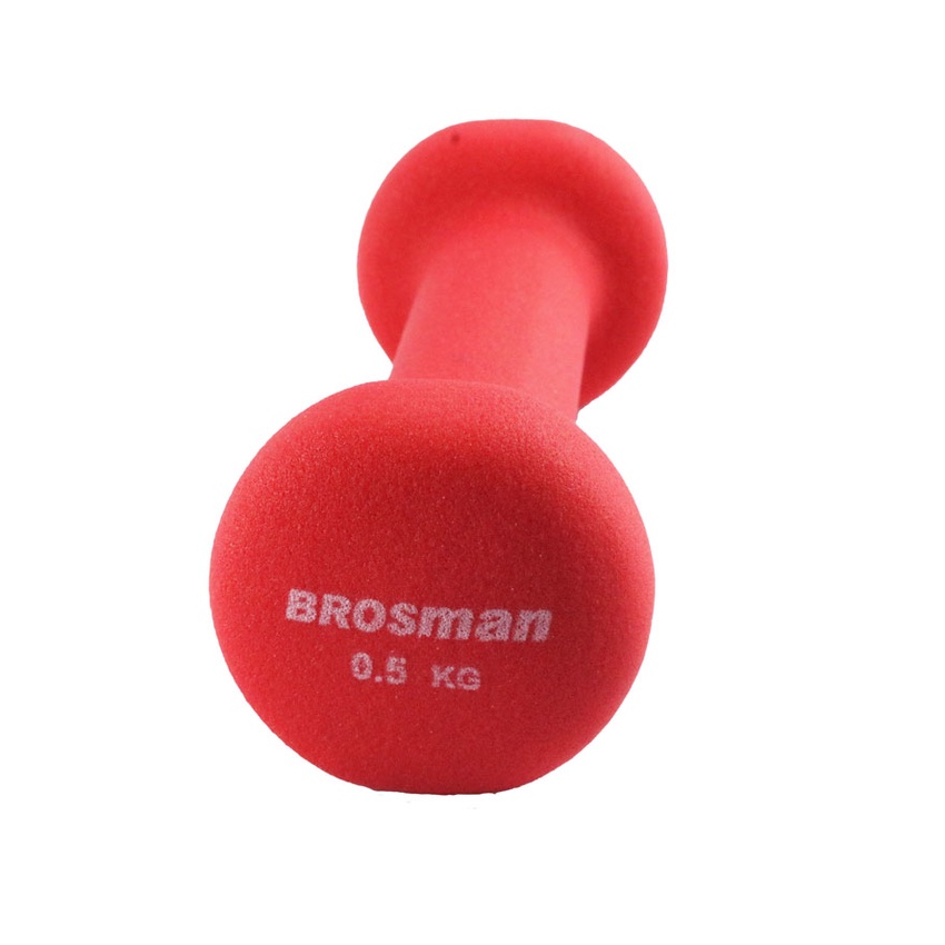 Bộ 2 tạ tay cao su cao cấp 0,5kg Brosman (2 tạ 0,5kg, tổng 1kg)