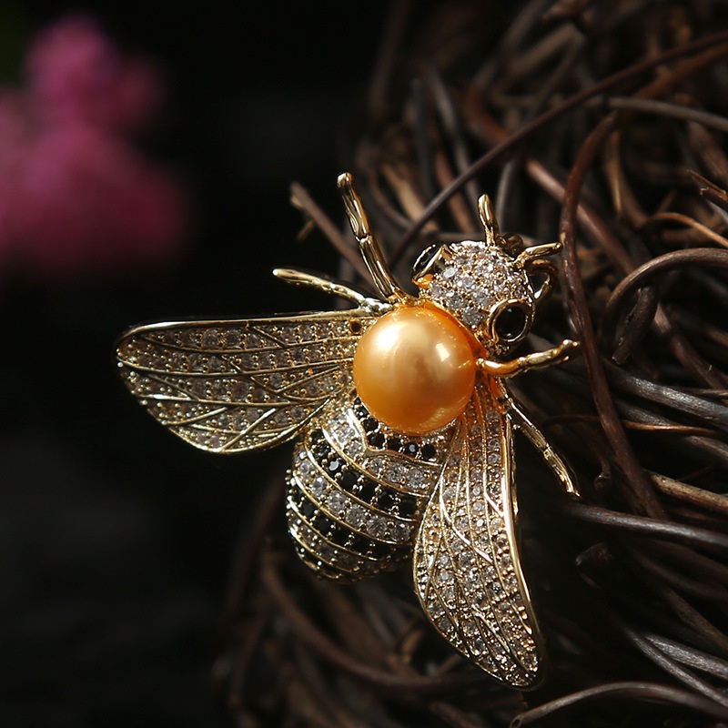 Ghim Cài Áo Hình Côn Trùng Đính Đá Pha Lê Thanh Lịch