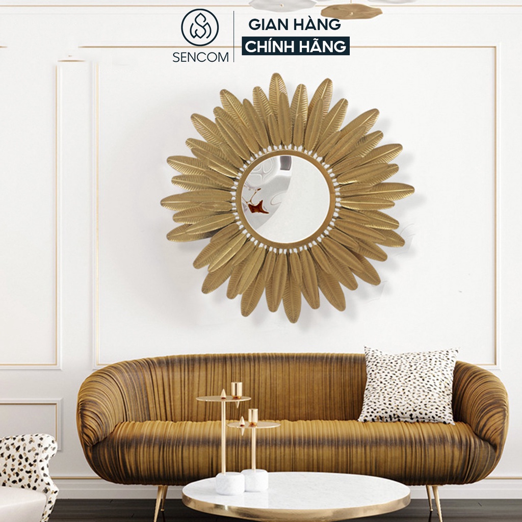 Gương treo tường nghệ thuật decor trang trí nhà ở SENCOM kiểu dáng sang trọng hiện đại mã 915