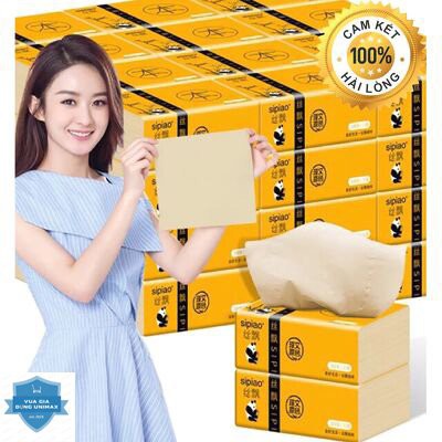 Gói giấy gâu trúc SAPIAO sợi tre mịn siêu dai 300 tờ hàng chuẩn loại 1