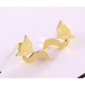 Bông tai titan hồ ly phun cát  TT2480 - CAM KẾT KHÔNG GỈ, KHÔNG BAY MÀU - BẢO HÀNH 12 THÁNG.