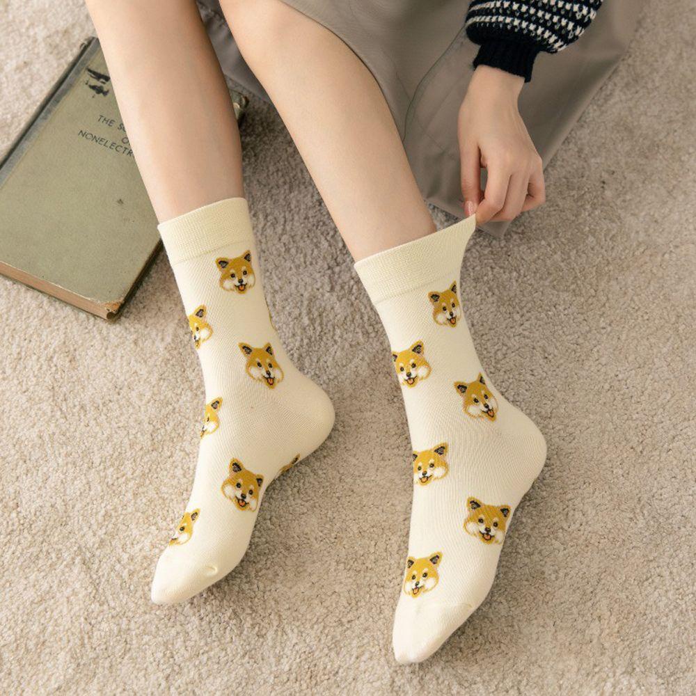 Vớ Cổ Trung Họa Tiết Hoạt Hình Chó Sáng Tạo Cho Nữ